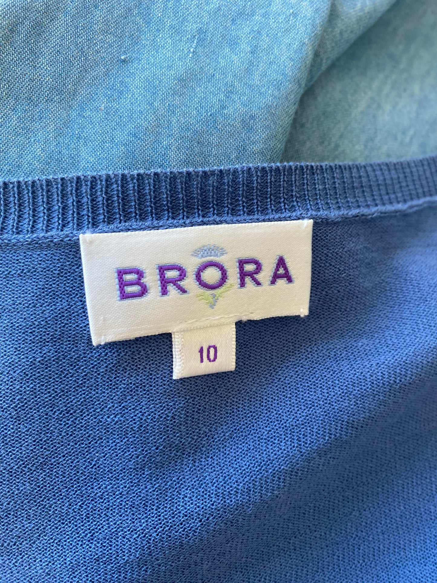 Brora Blue Cardigan Top Size 10