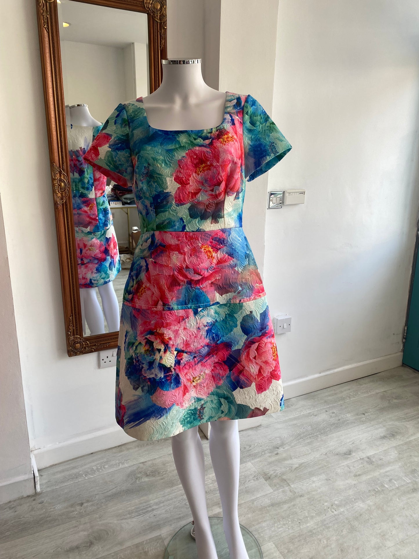 Coast Jacquard Floral Print Dress Size 12