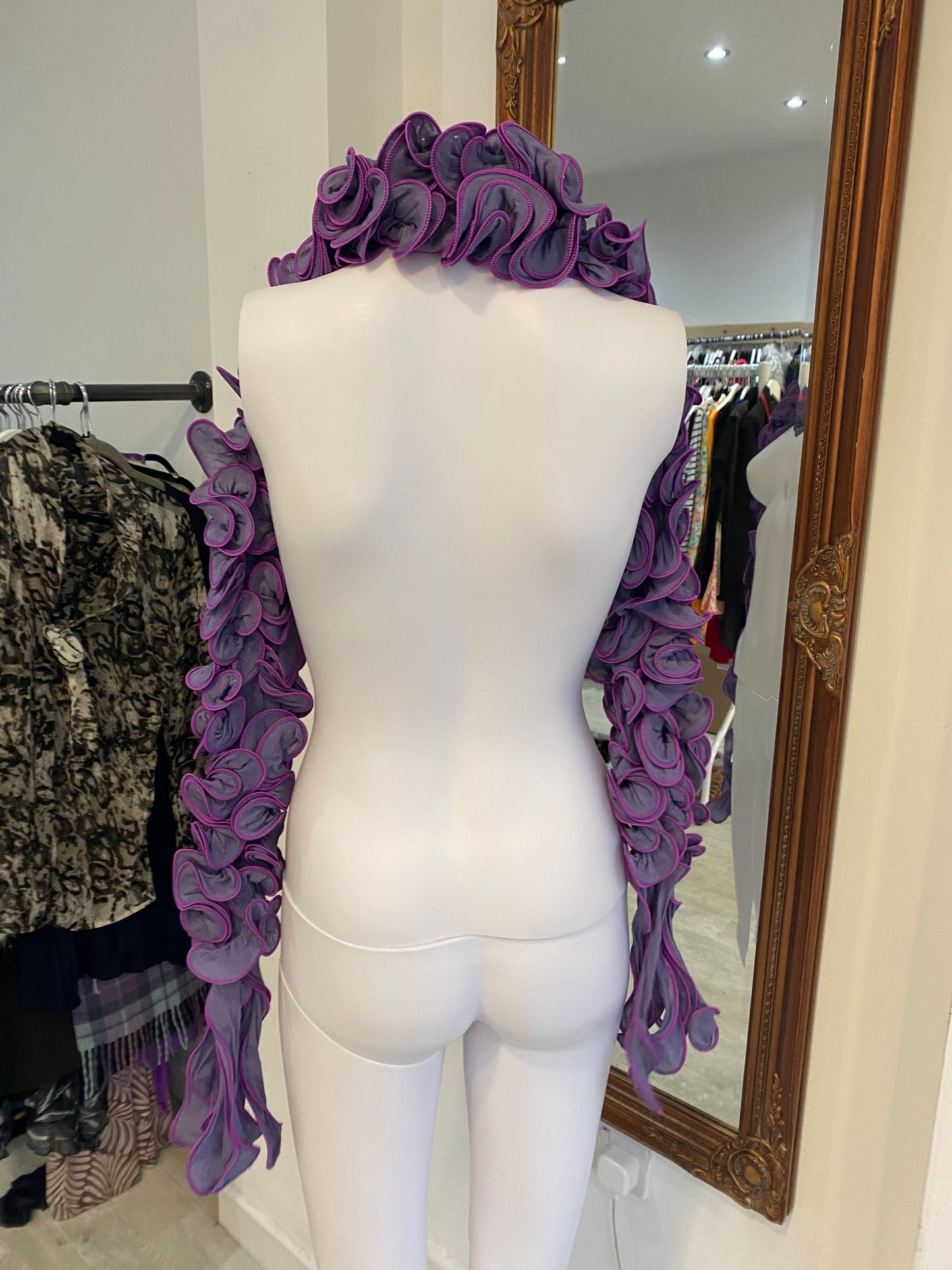 Powder Purple Frilled Scarf