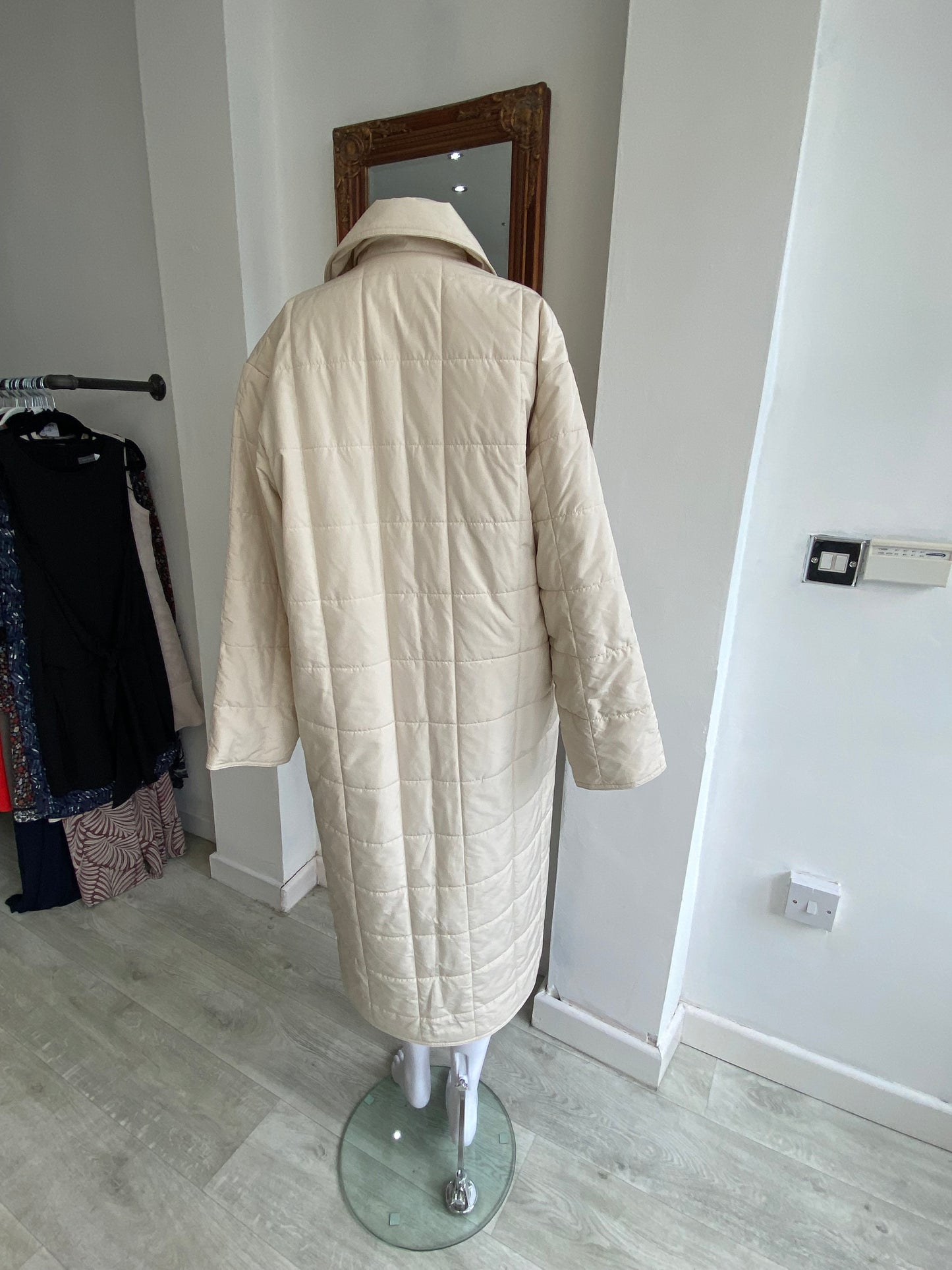 & Other Stories Cream Padded Long Coat Size XS 8-10