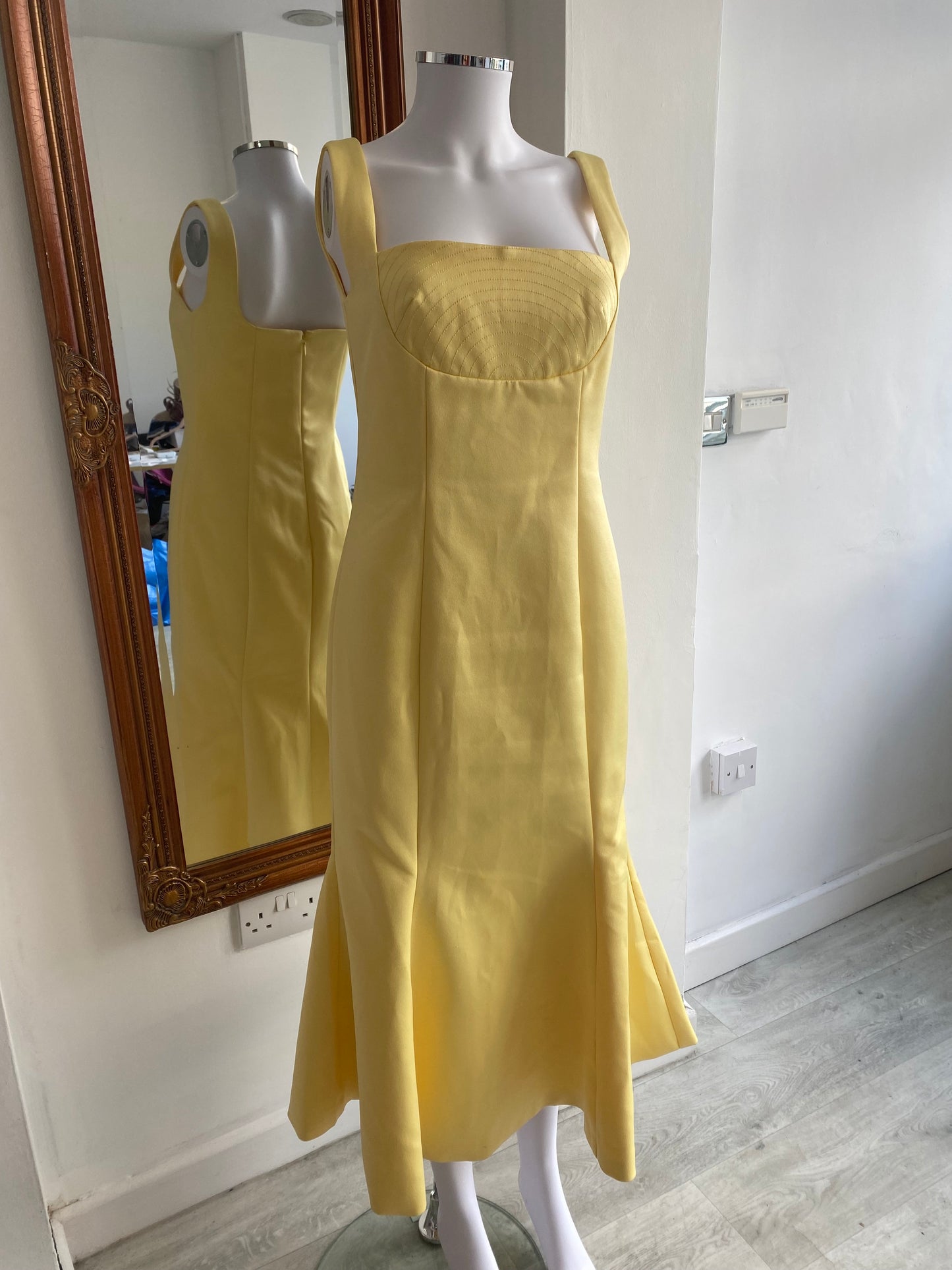 Lavish Alice Yellow Satin Dress Size 10