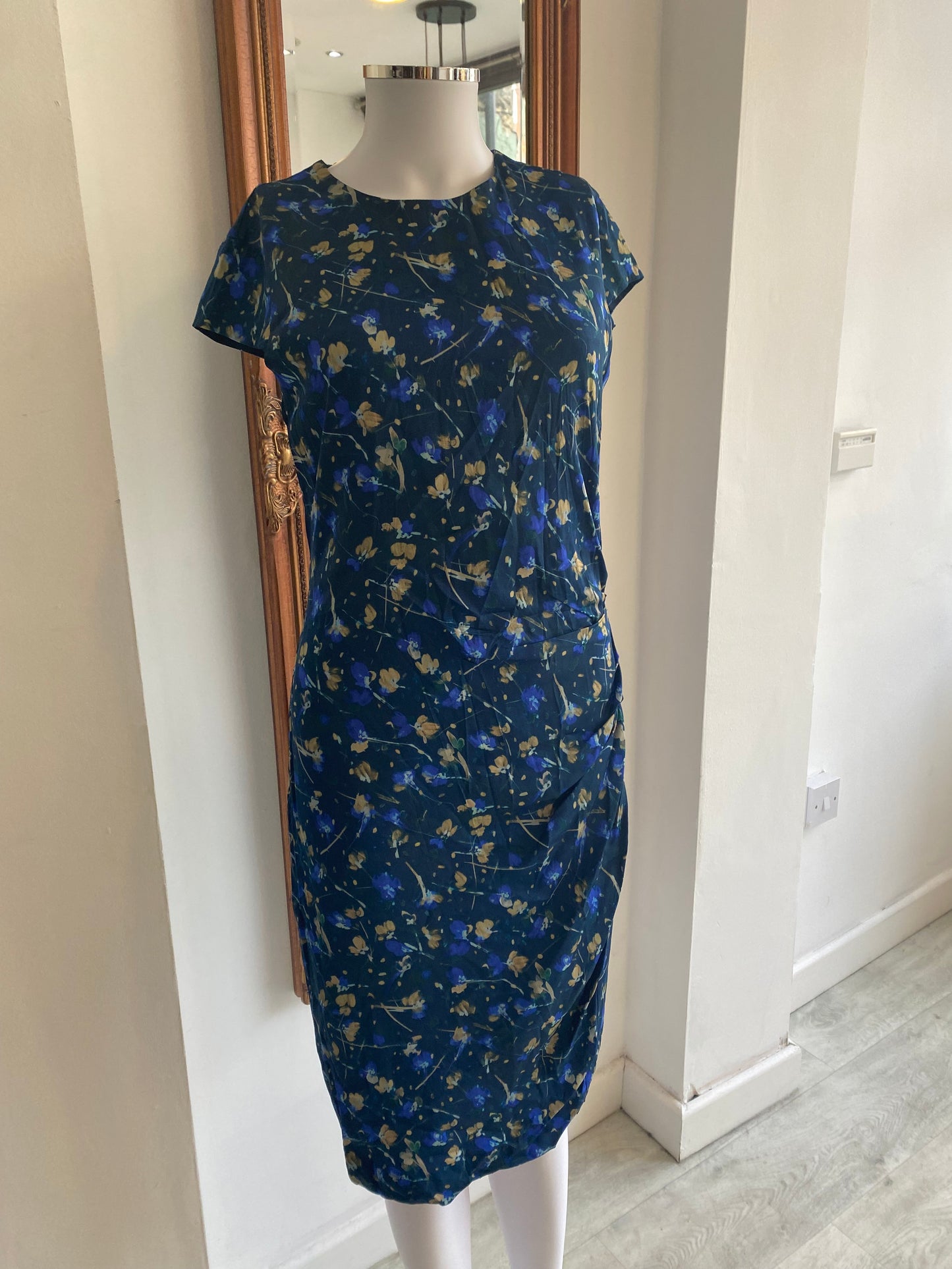 Jigsaw Blue Floral Print Dress Size 10