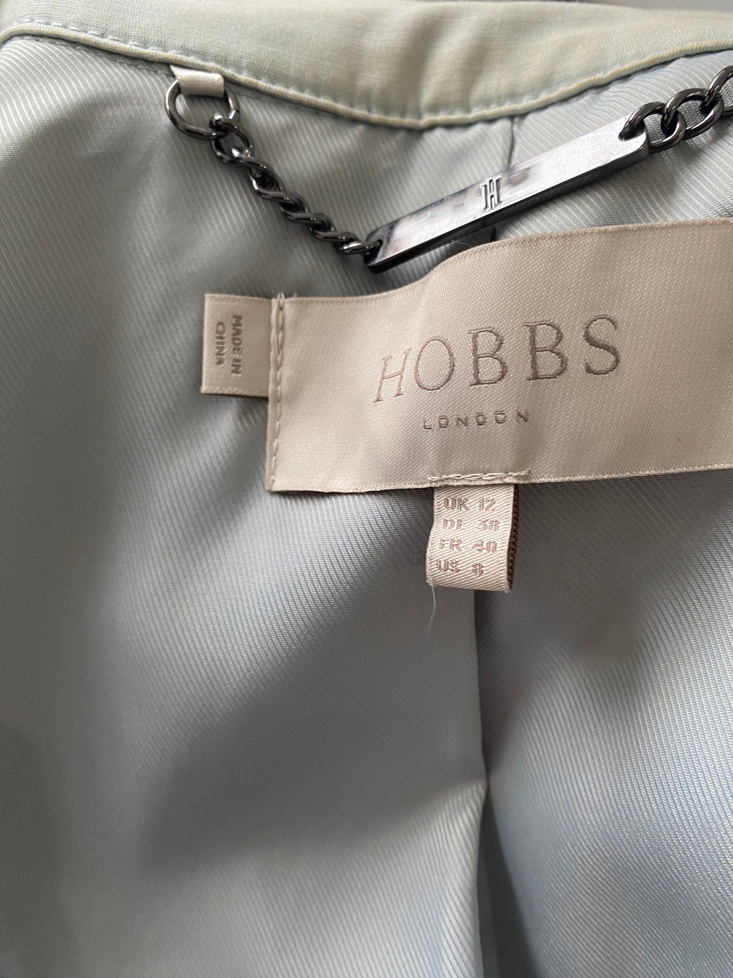 Hobbs Light Grey Trench Coat Size 12