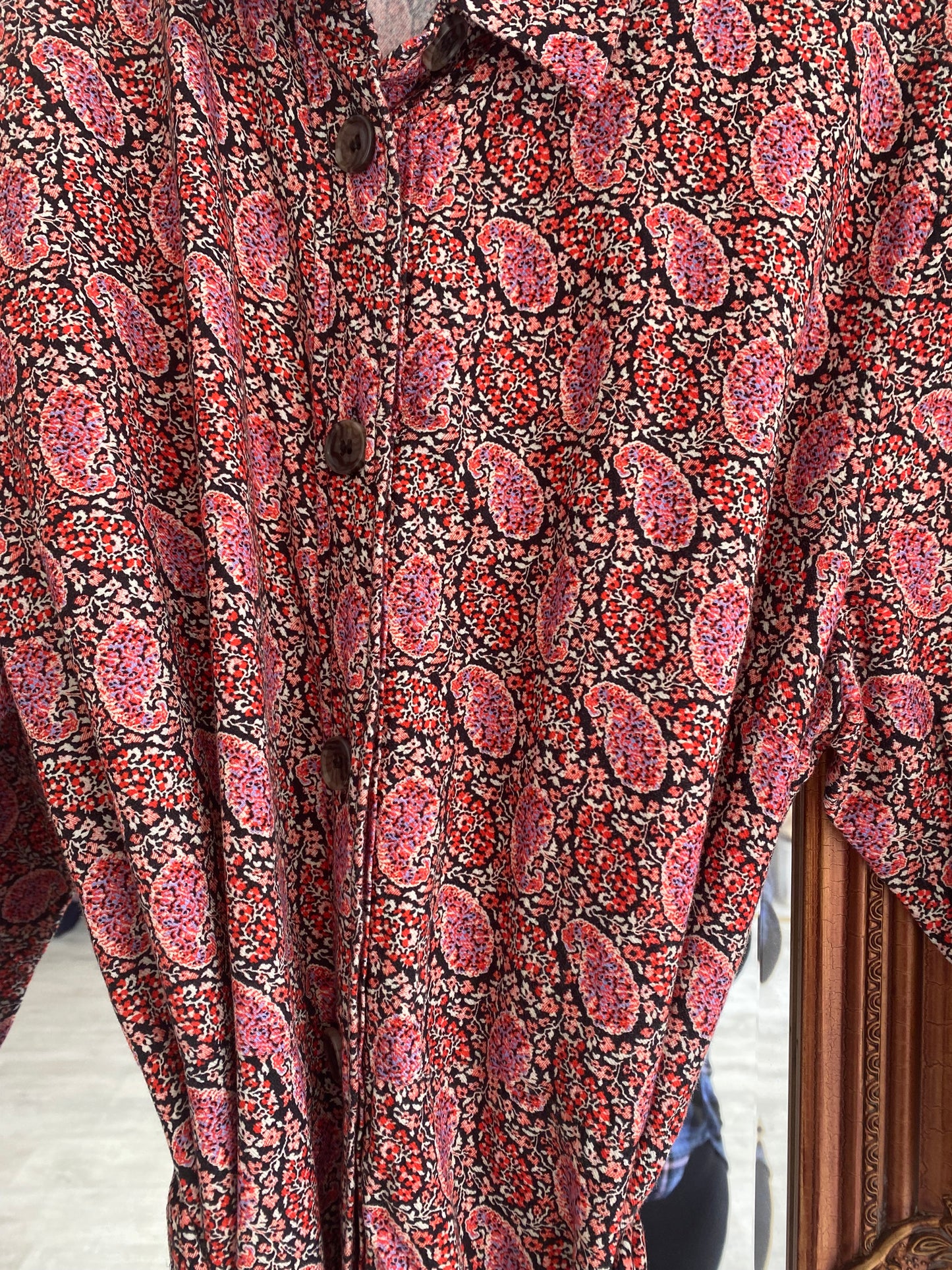 Finery Pink Paisley Print Shirt Dress Size 18