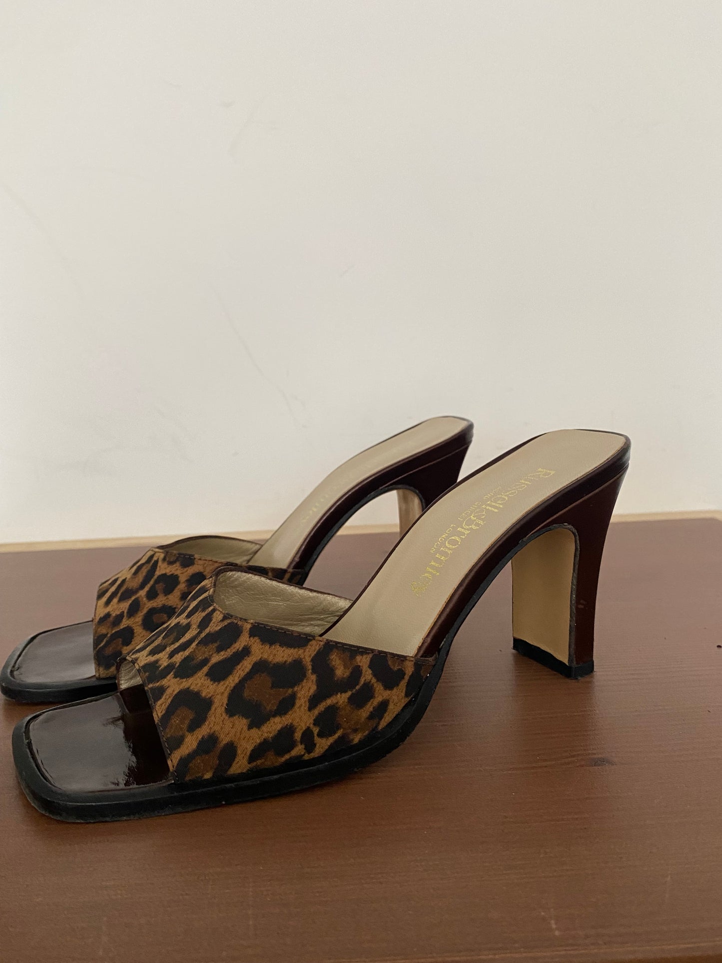 Russell and Bromley Leopard Print Mules Size 3