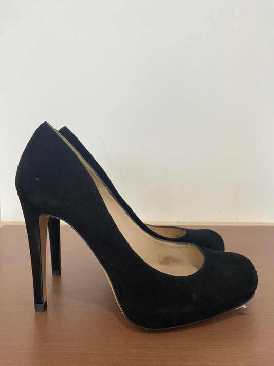 LK Bennett Black Suede Court Shoes Size 4