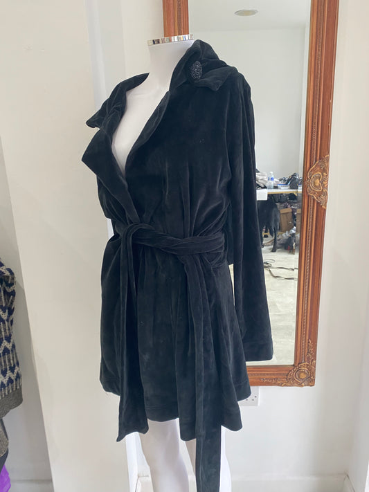 Naughty Black Velvet Coat Size 8