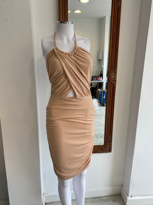 Honor Gold Beige Dress Size Small 8