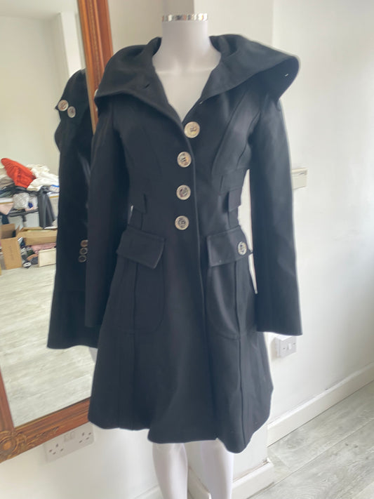 Karen Millen Black Trench Coat Size 6