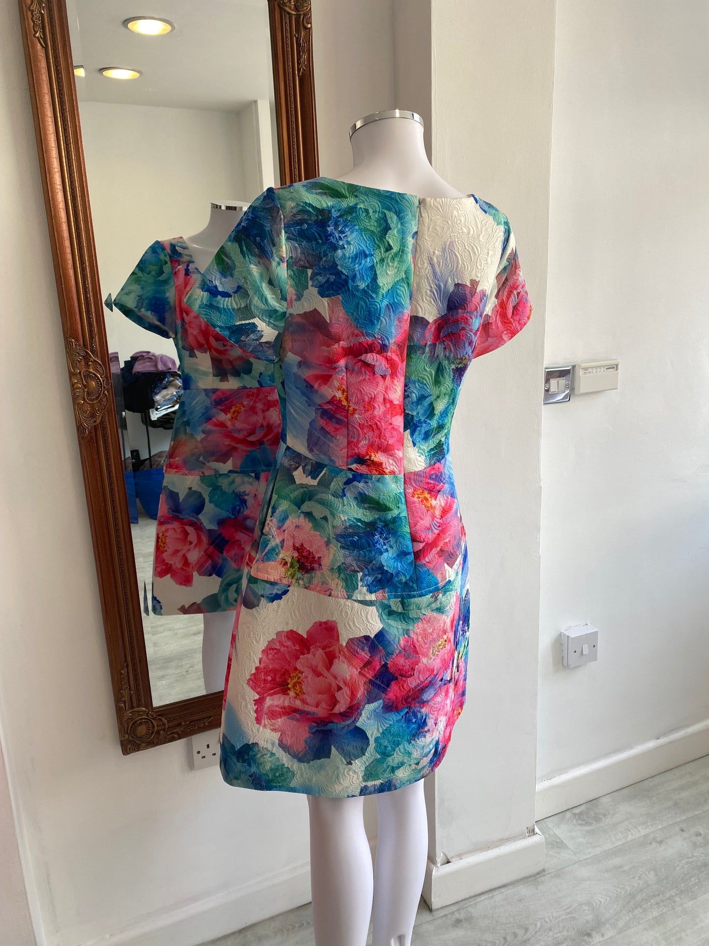 Coast Jacquard Floral Print Dress Size 12