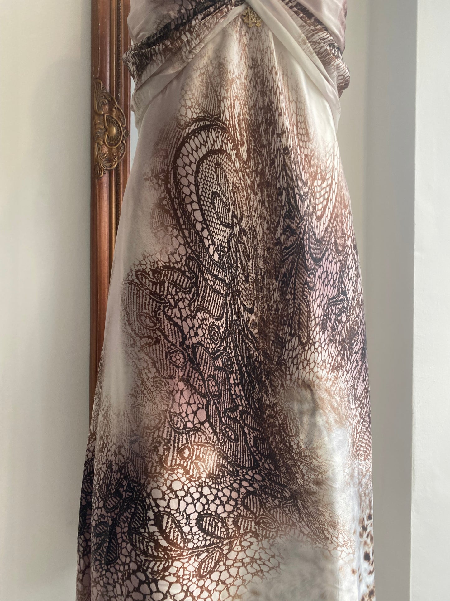 Roberto Cavalli Pattered Maxi Dress Size 8-10