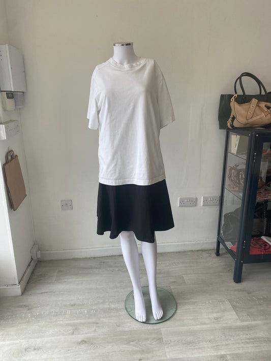 COS T-shirt Dress with Black Skirt Hem Size 8-12