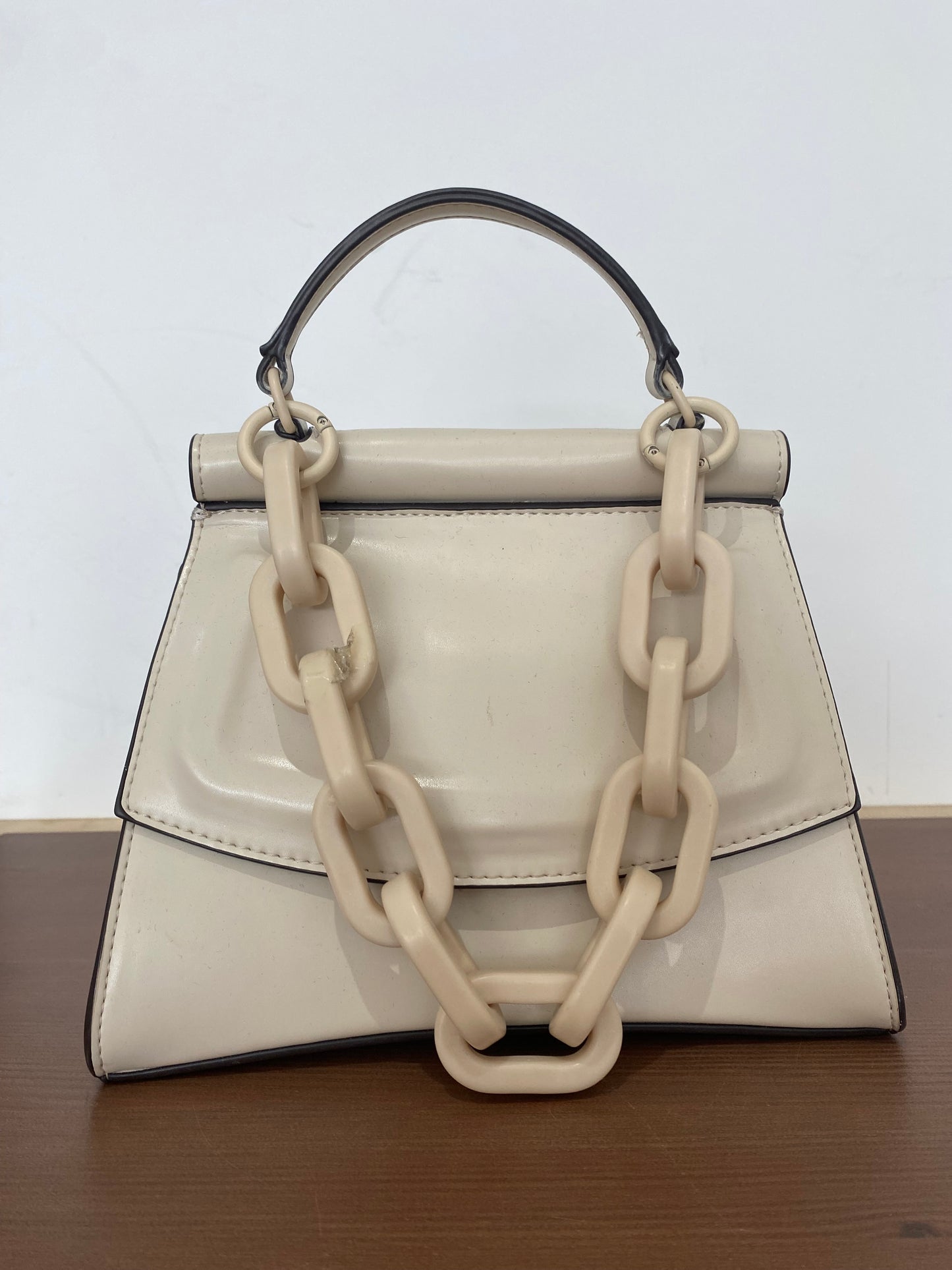 Aldo Cream Handbag with Plastic Chain