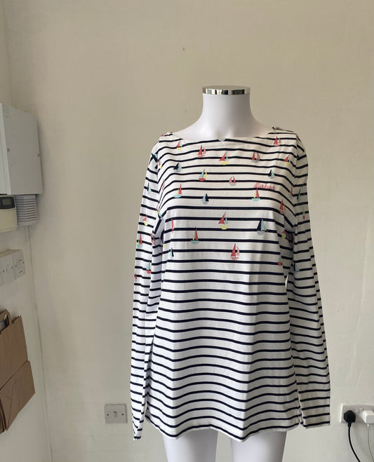 Barbour Striped Top with Boat Design Size 10-12