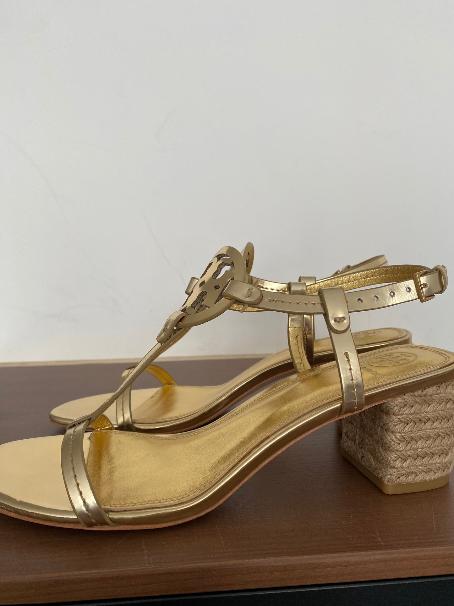 Tory Burch Gold Miller Sandals Size 7