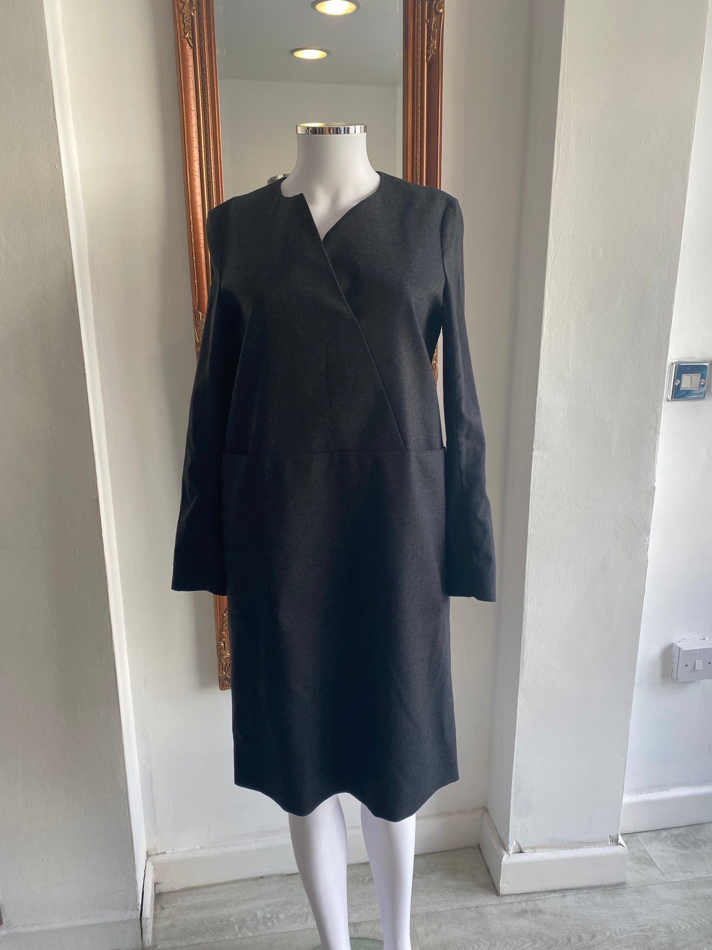 COS Charcoal Wool Dress Size 10