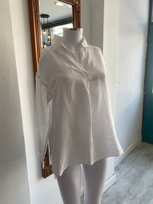 Uniqlo White Linen Shirt Size Small 8-12