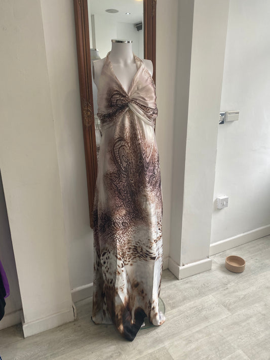 Roberto Cavalli Pattered Maxi Dress Size 8-10