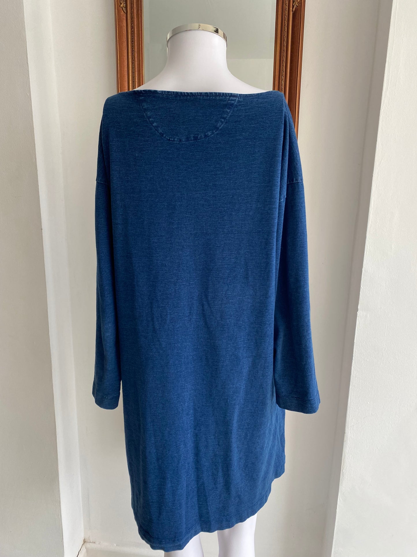 Toast Blue Denim Look Tunic Top Size 12 100% Cotton