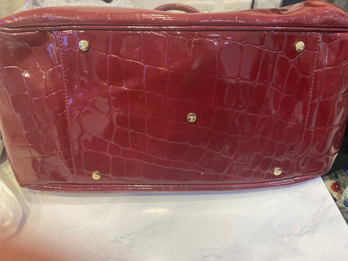 Vivienne Westwood Red Patent Leather Crimson Handbag with Dust at