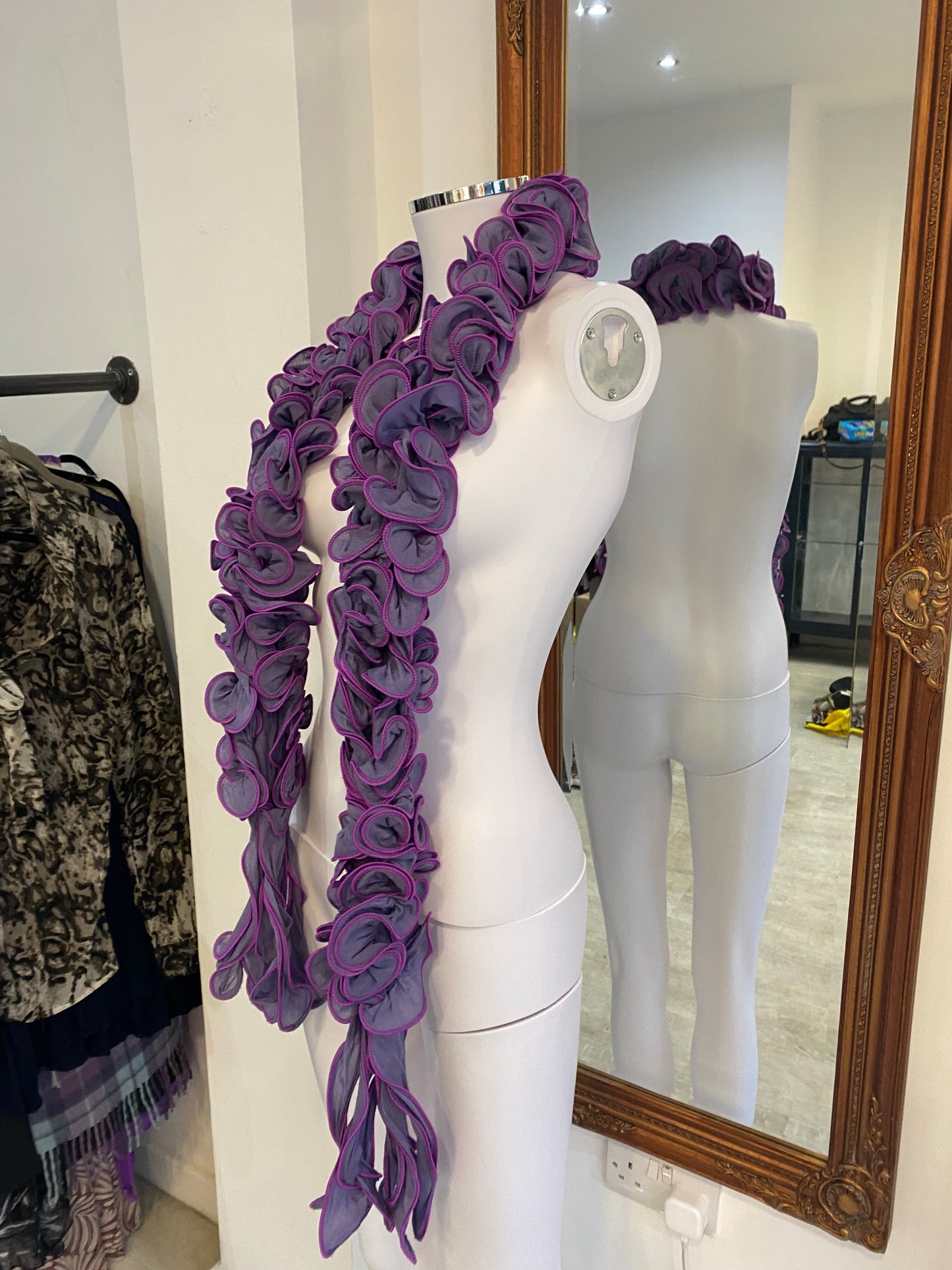 Powder Purple Frilled Scarf