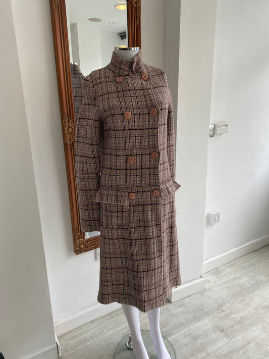 Appartamento 50 Pink Checked Wool Coat Size 8-10