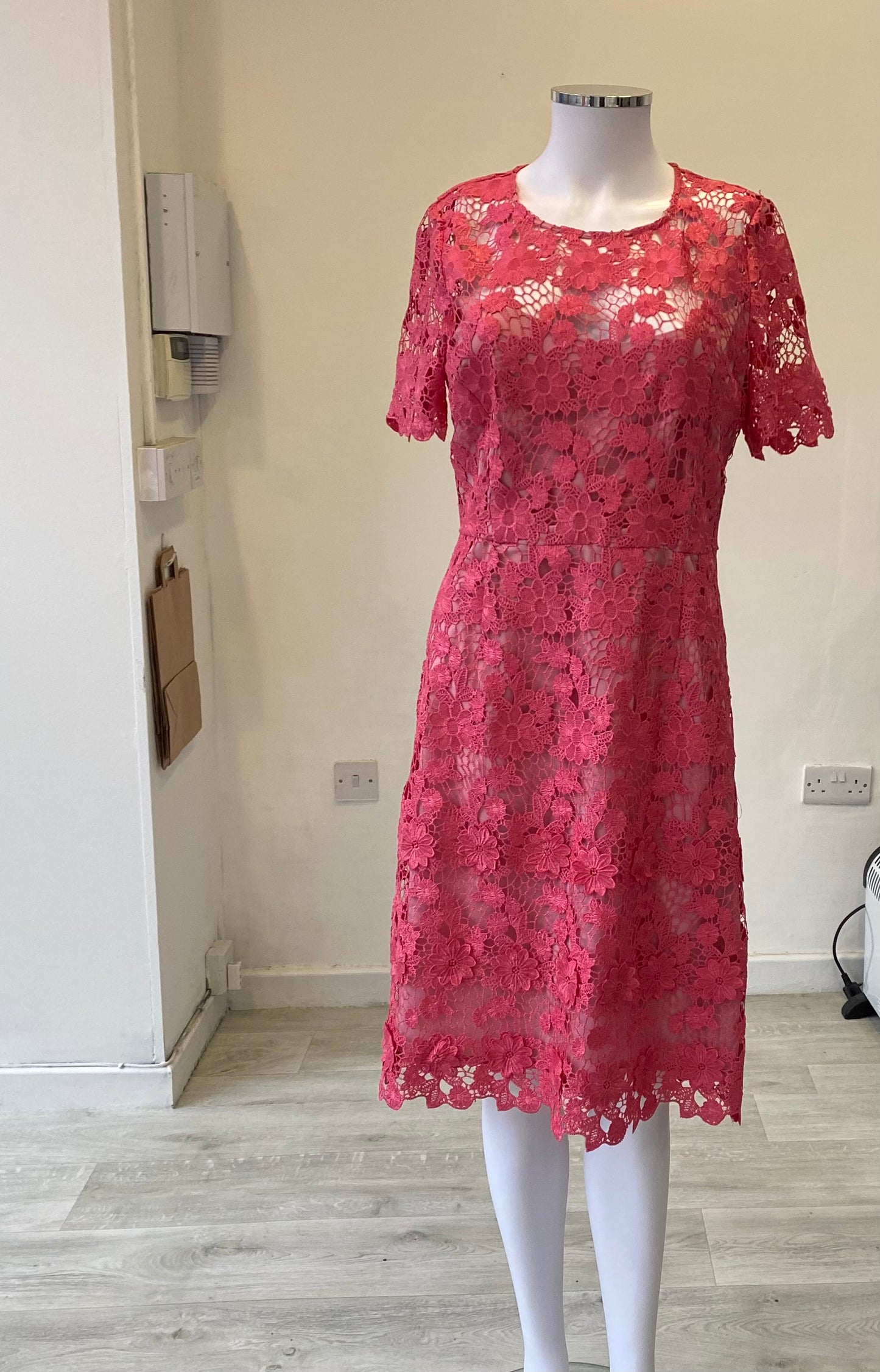 Fenn Wright Manson Pink Lace Dress Size 10