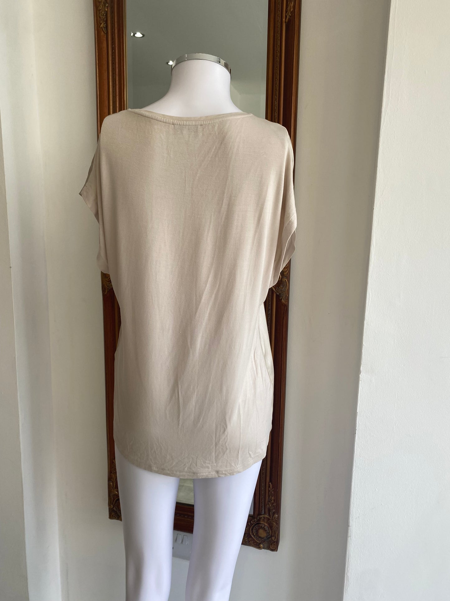 Reiss Cream Shimmer T-Shirt Size 12-14