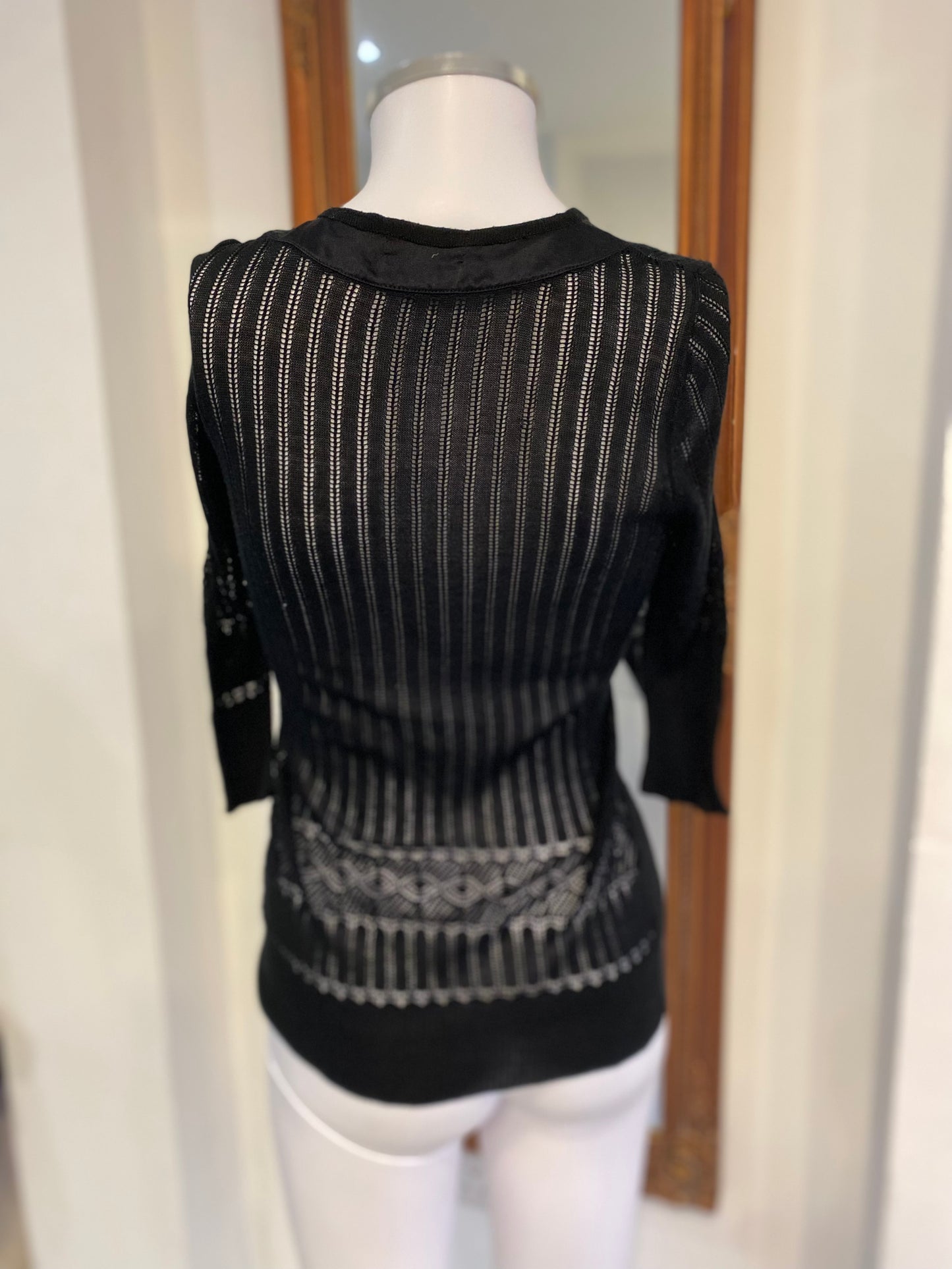 Ted Baker Black Knit Top Size 8