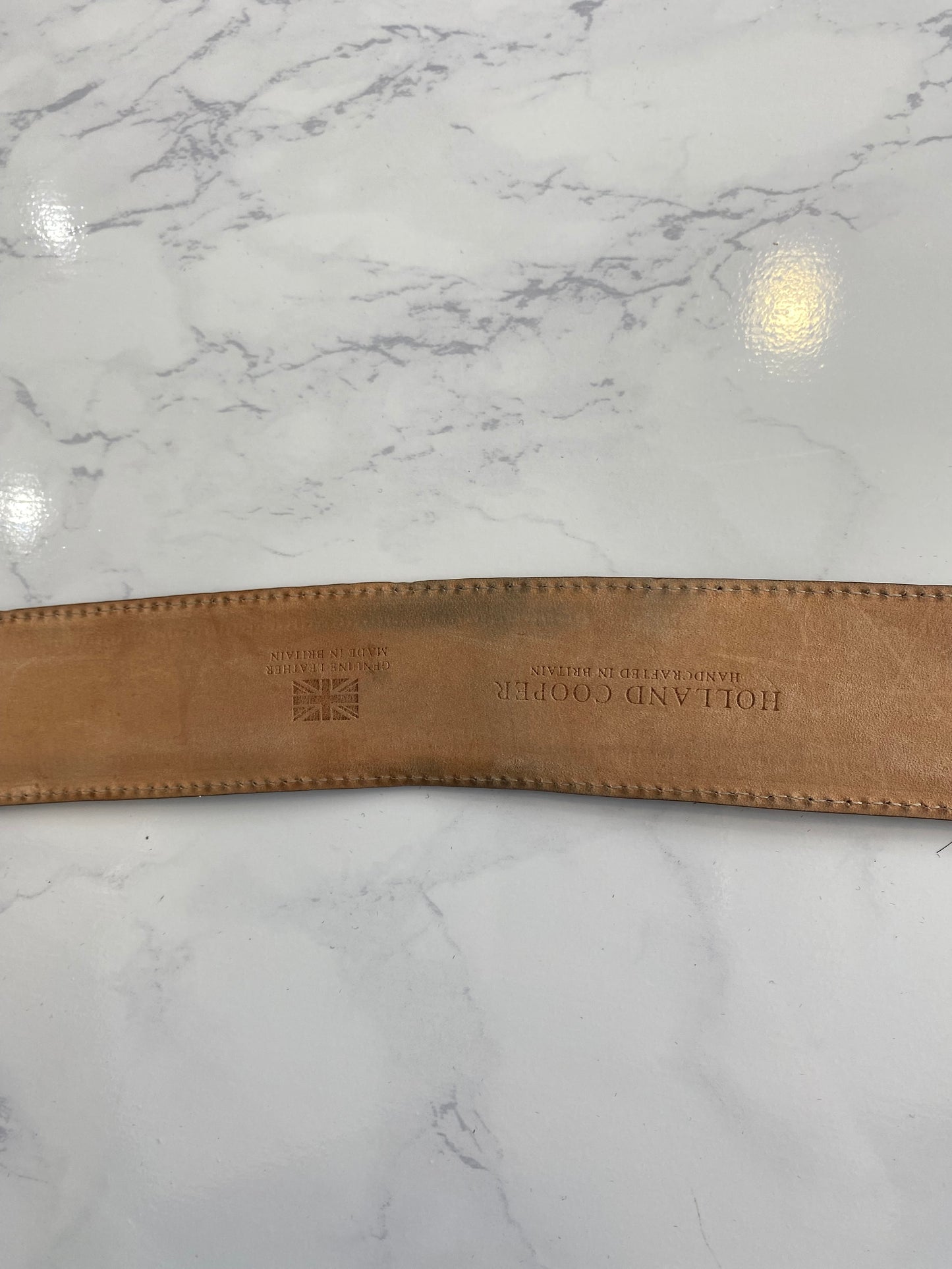 Holland Cooper Tan Croc Leather Belt with Box