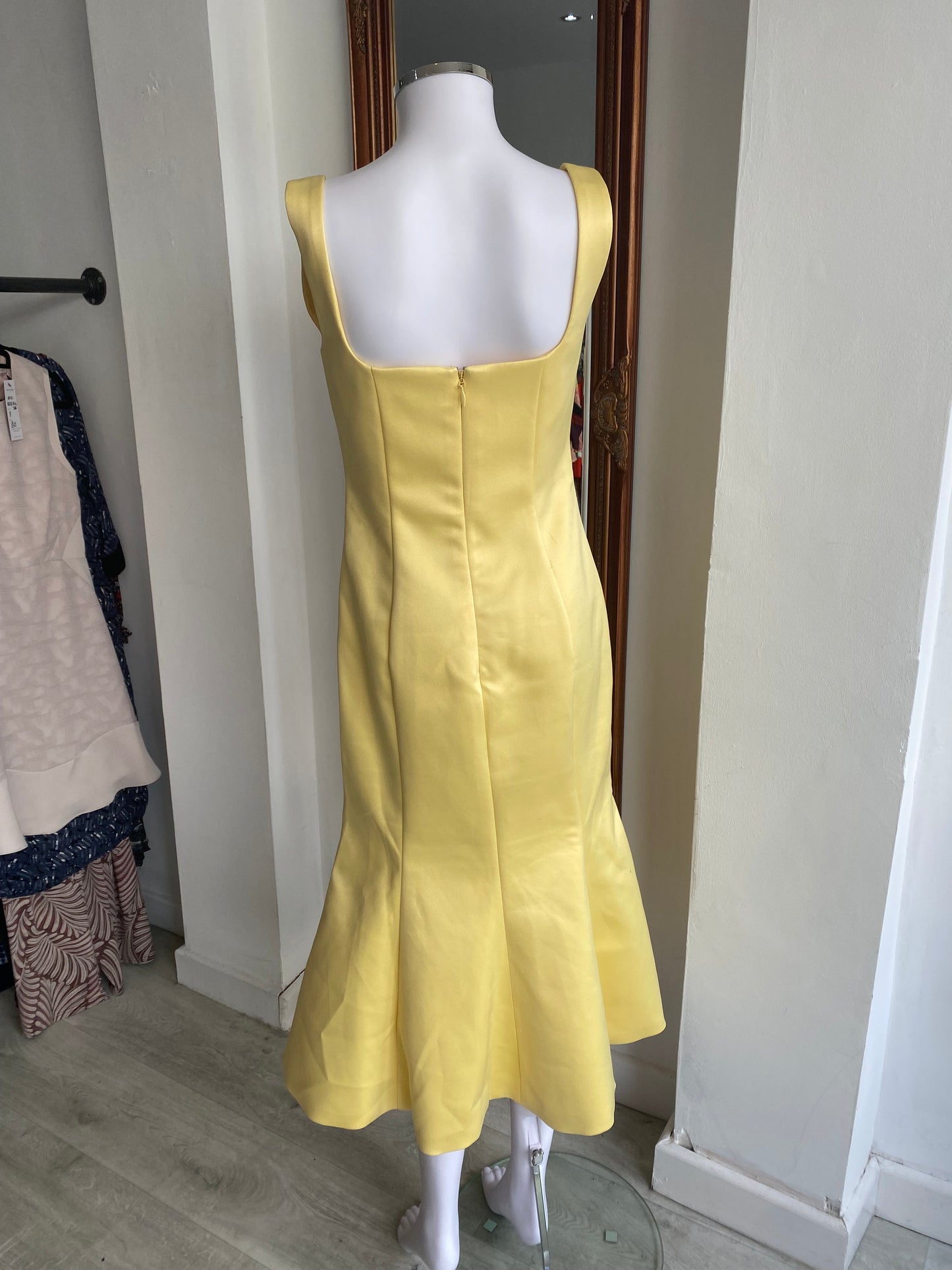 Lavish Alice Yellow Satin Dress Size 10