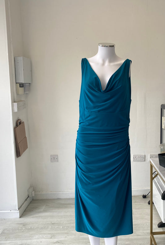 Lauren Ralph Lauren Turquoise Jersey Dress Size 14-16