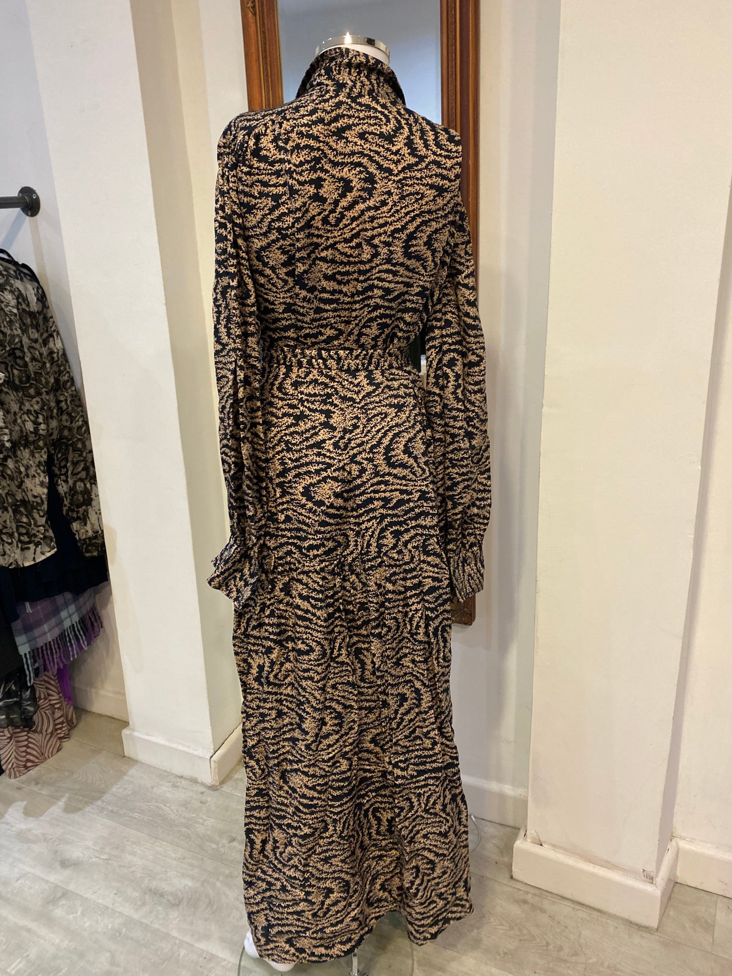 Jigsaw Patterned Brown Dress Size 12