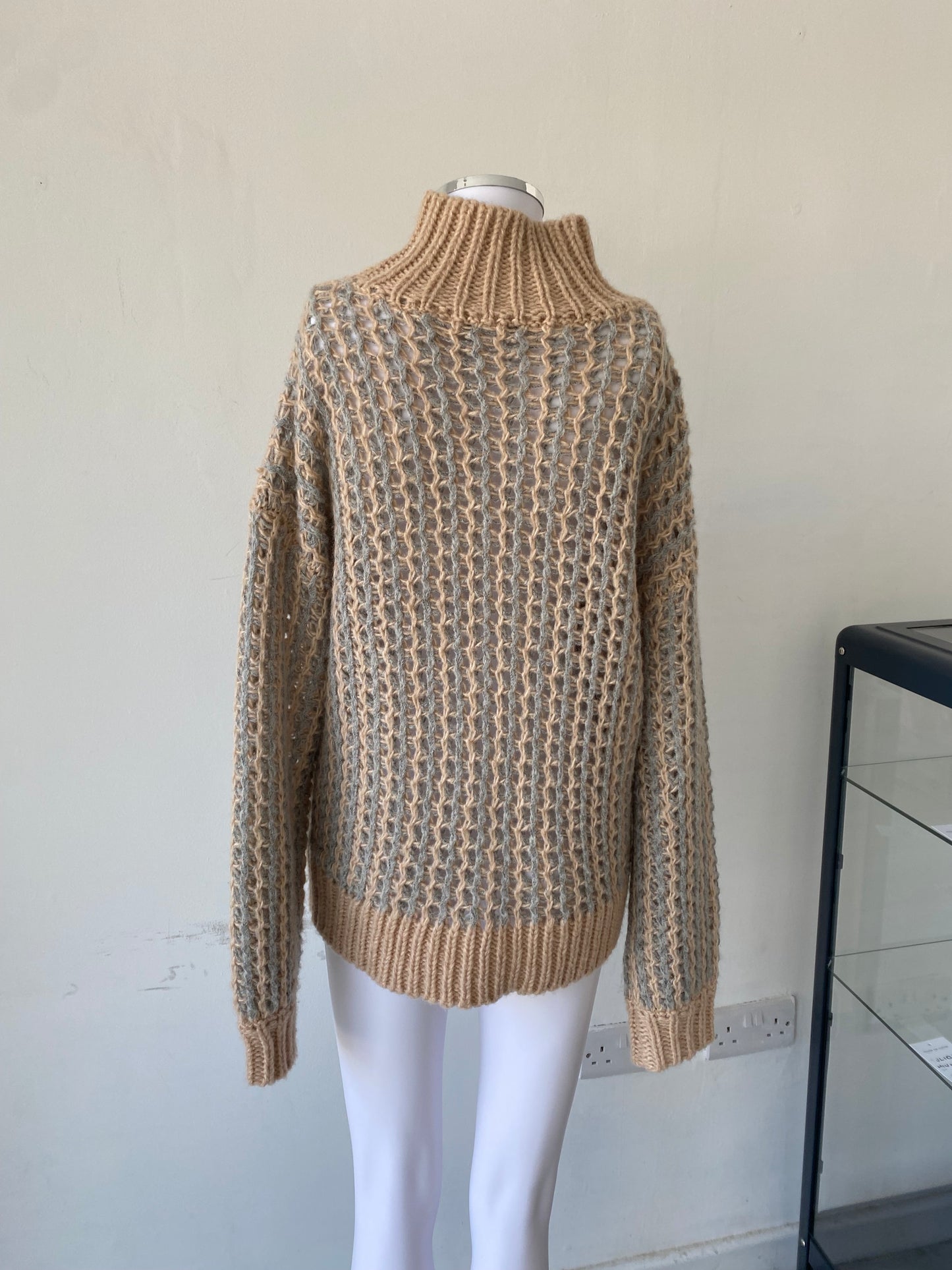 Reiss Beige and Grey Jumper Size XS 8-12