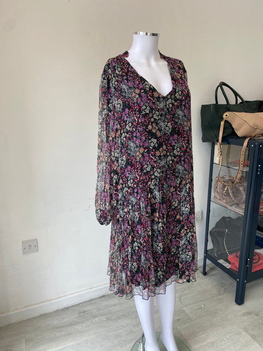 Nissa Purple Floral Dress Size 14