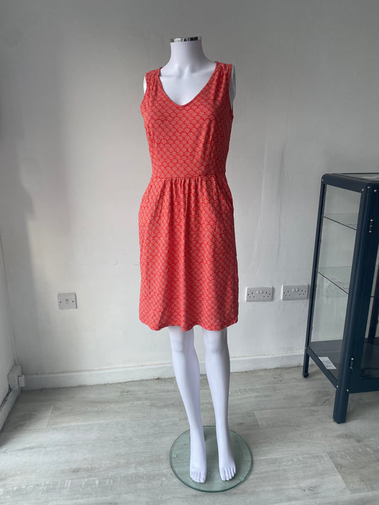 Boden Coral Patterned Dress Size 10