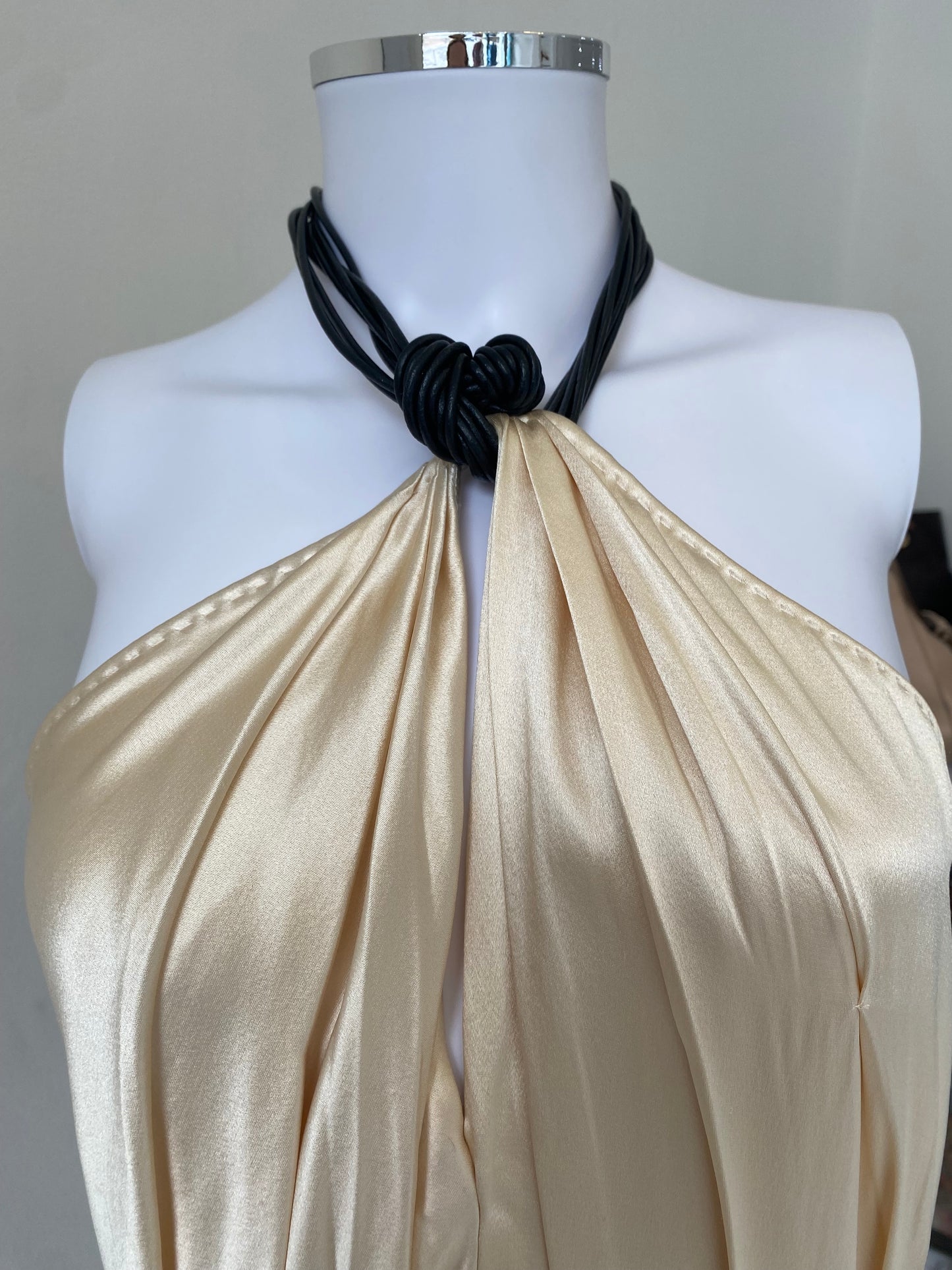 Amanda Wakeley Silk Maxi Dress with halter neck Size 10-12