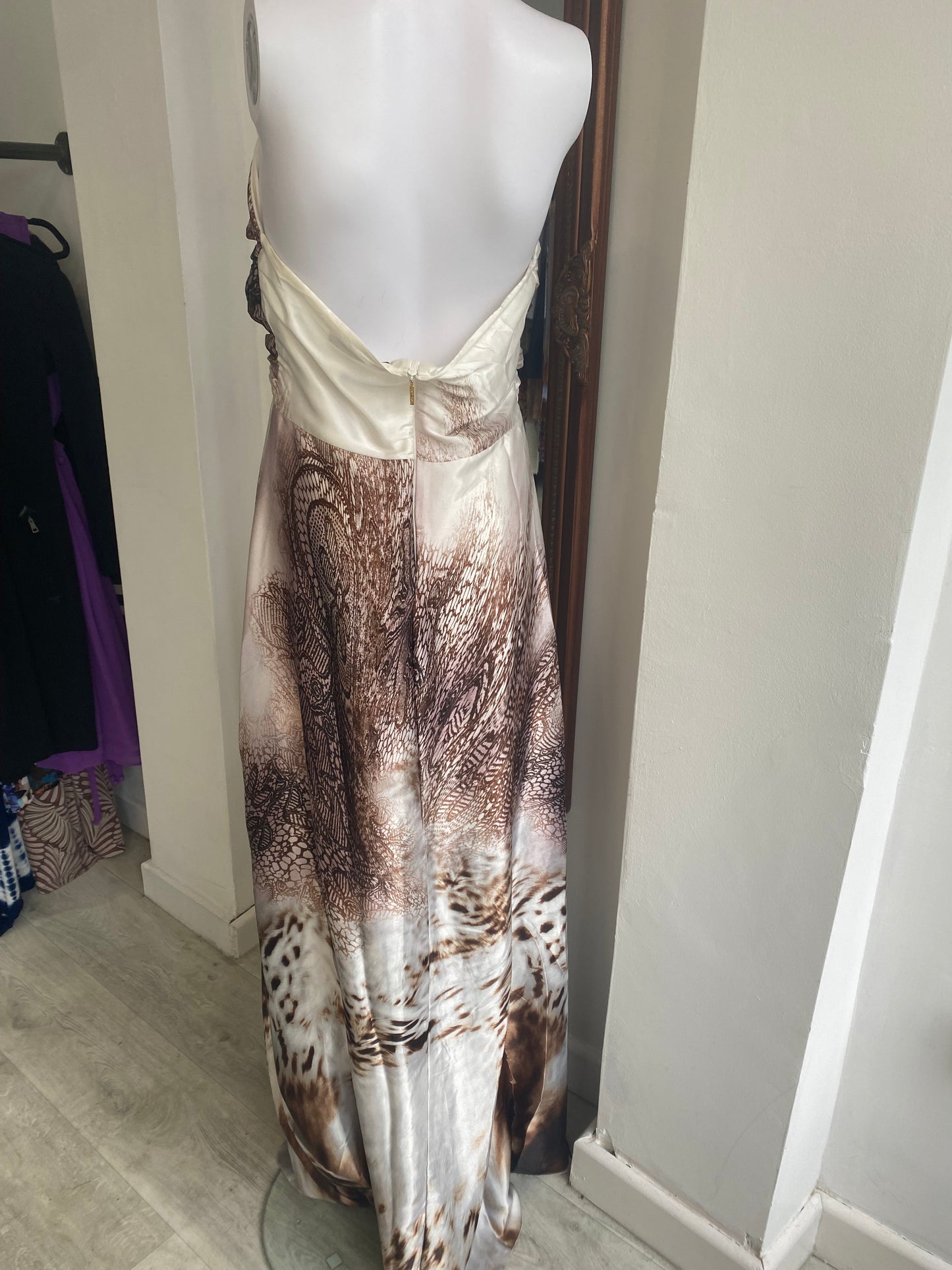 Roberto Cavalli Pattered Maxi Dress Size 8-10