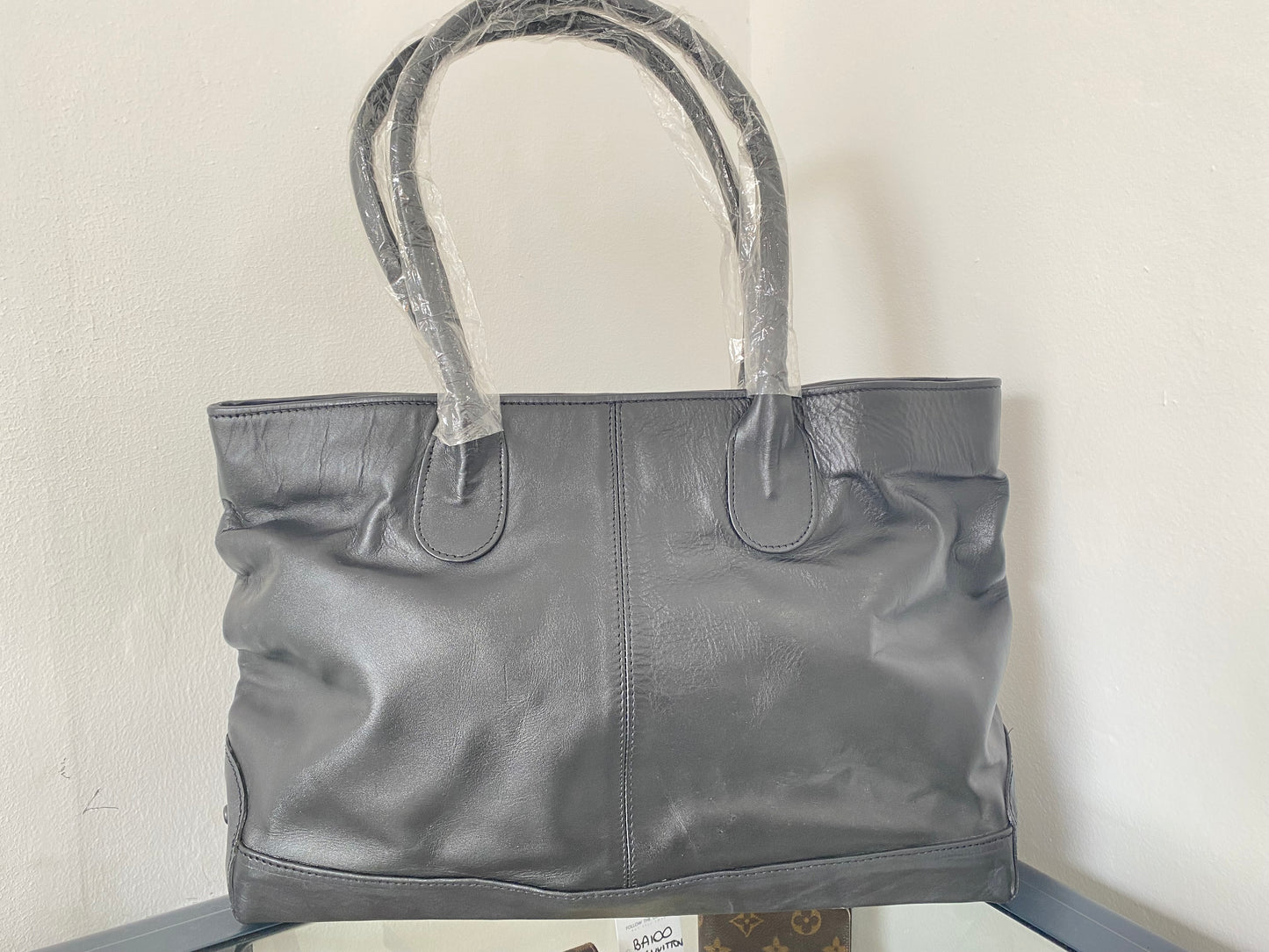 Tods Black Leather Tote Handbag