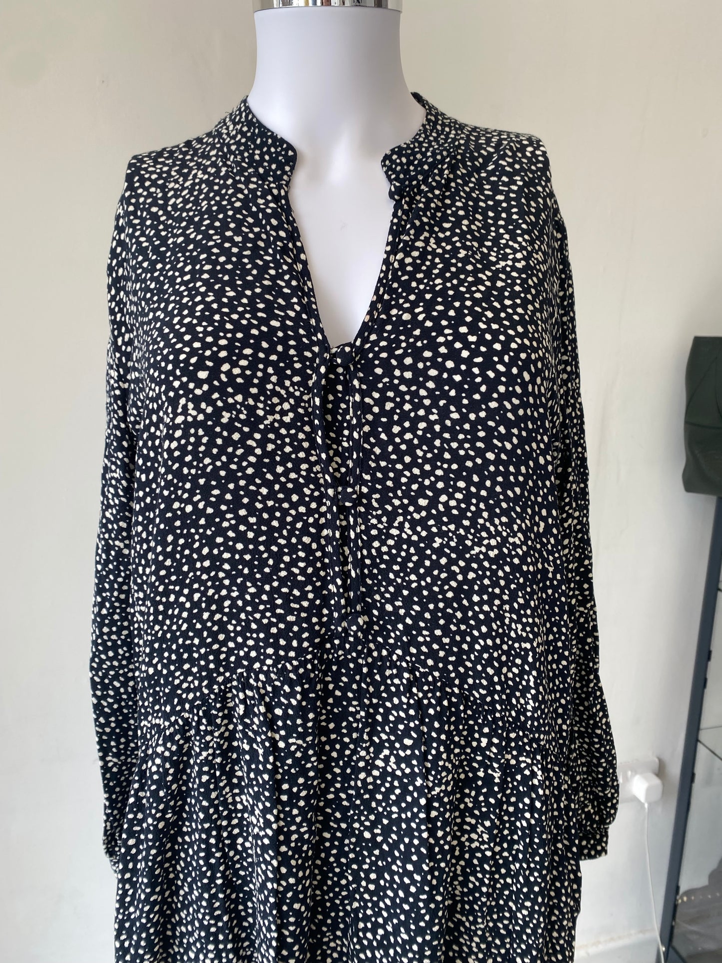 Whistles Black and White Spot Print Dress Size 12