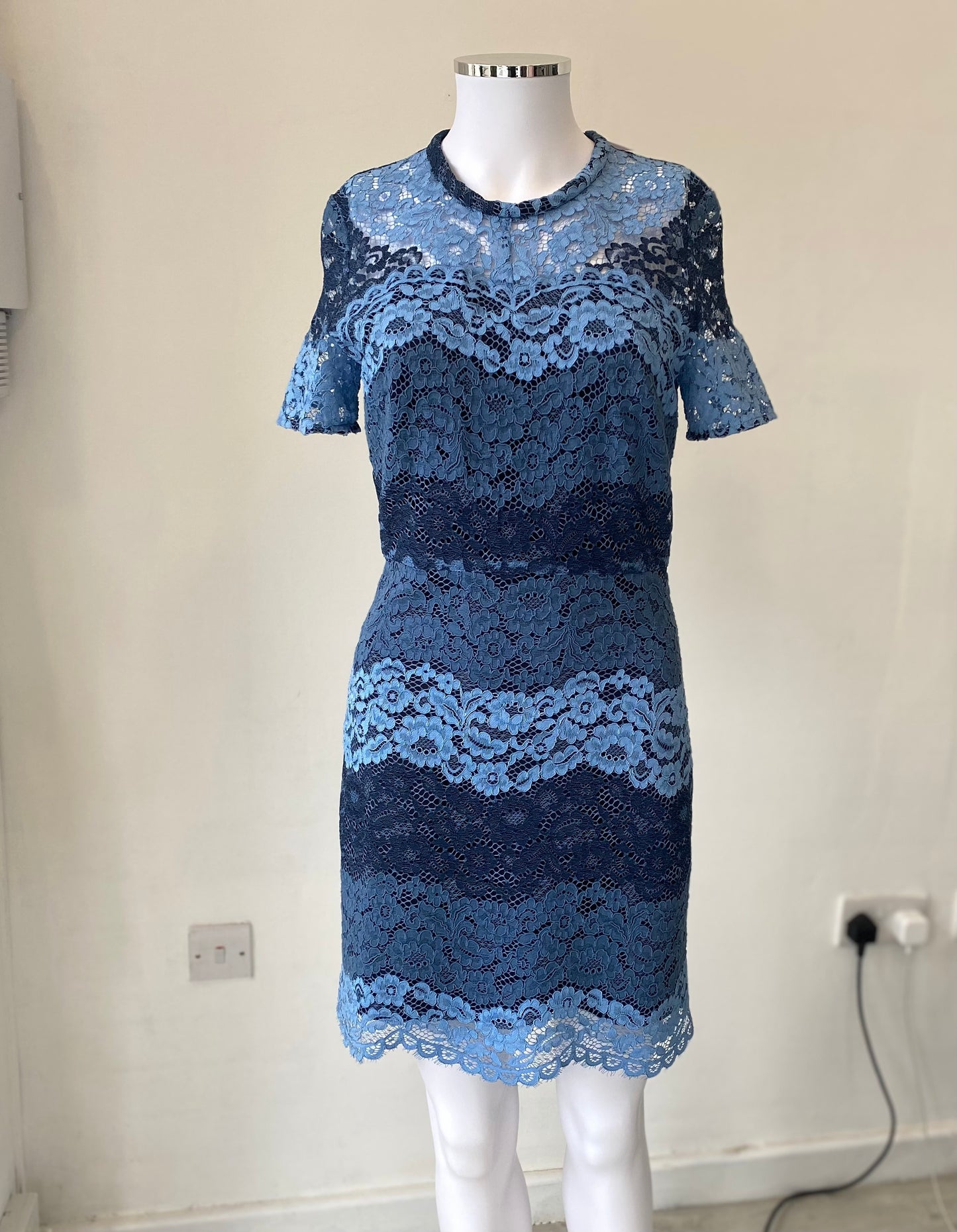 Sandro Blue Lace Dress Size 8