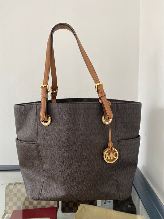 Michael Kors Monogram Canvas Tote Bag