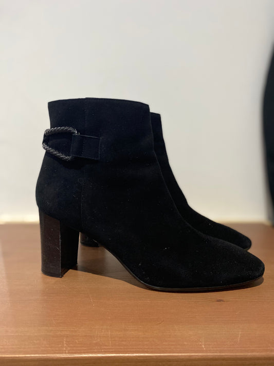 LK Bennett Black Suede Heeled Boots Size 5