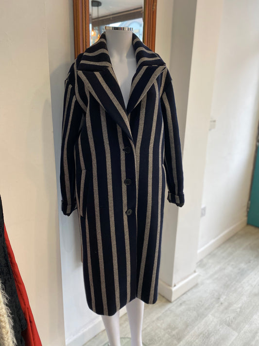 Selected Femme Striped Coat Size 8