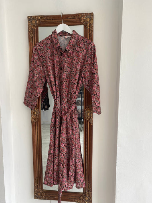 Finery Pink Paisley Print Shirt Dress Size 18