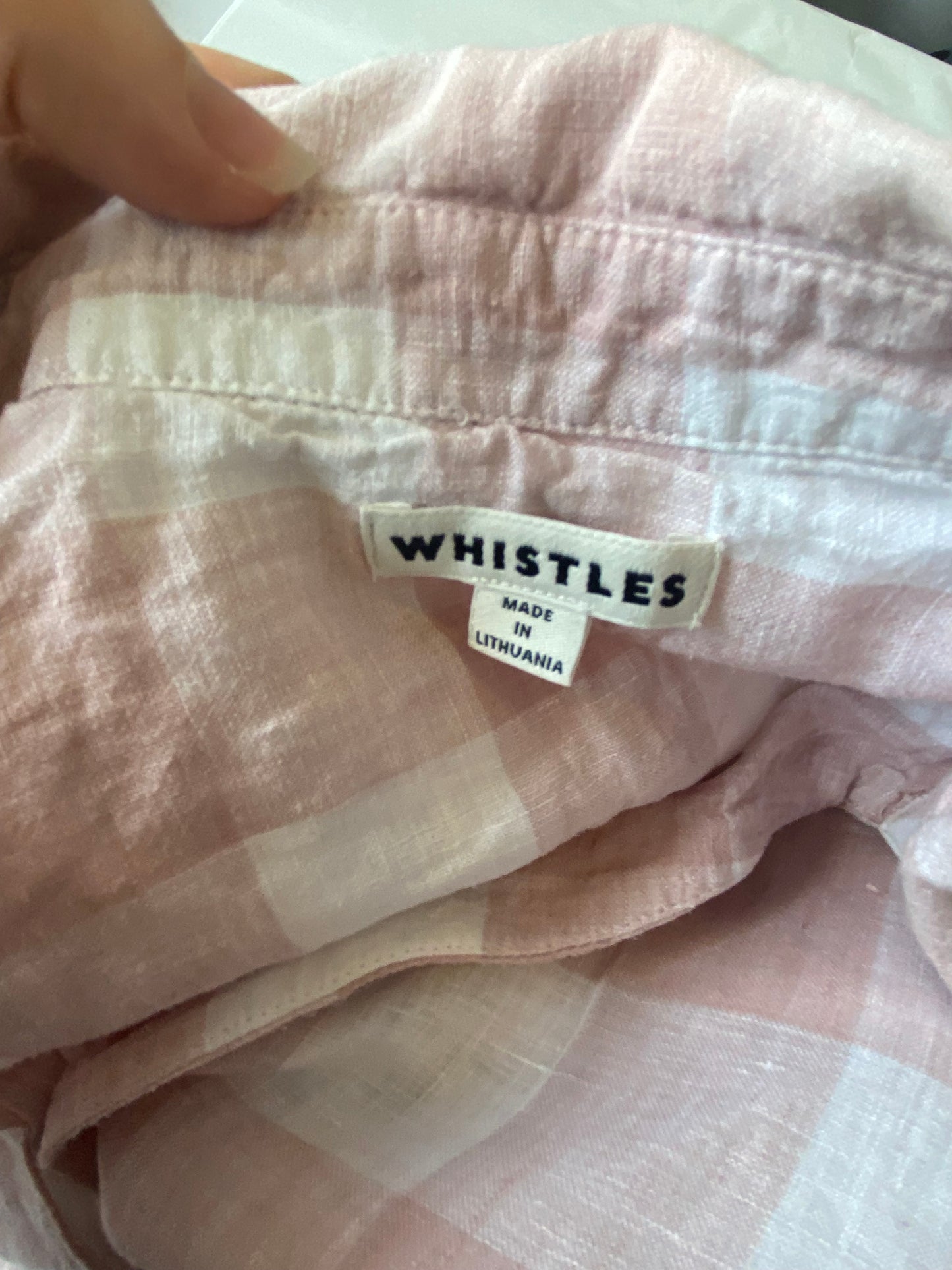 Whistles Pink Striped Linen Dress Size Small 8-10