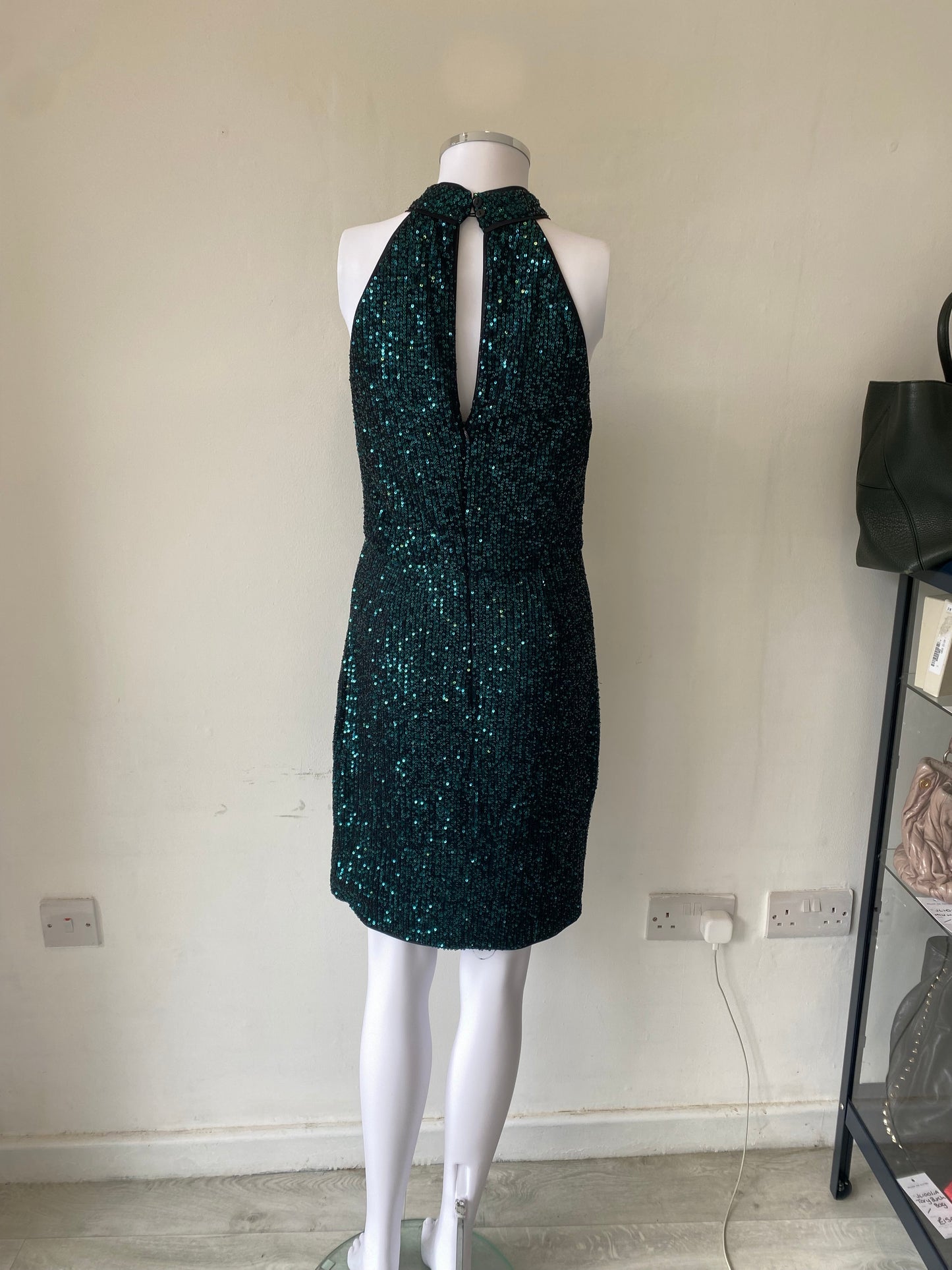 Lipsy Green Sequin Dress Size 14