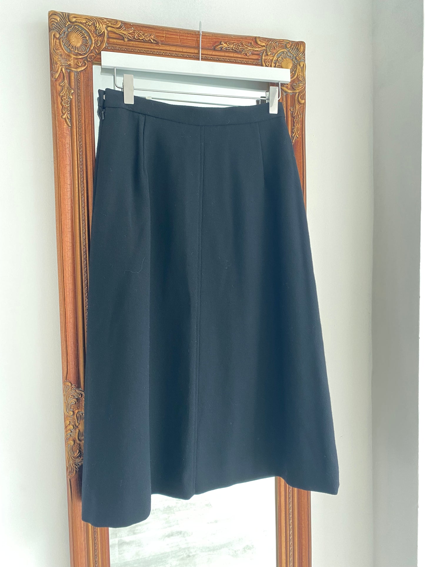 Jaeger Black Wool Skirt Size 12