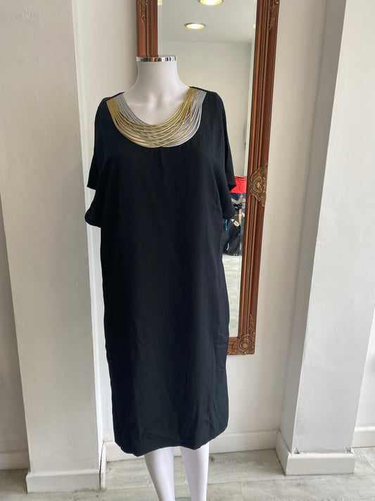 Philip Lim 3.1 Black Dress with Necklace Detail Size 14-16