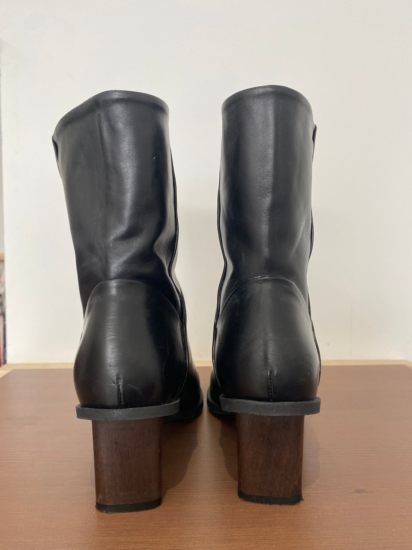 COS Black Leather Calf Length Boots Size 5